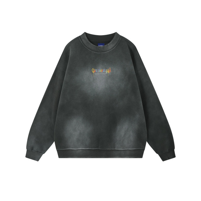 ORI FREDERIQO WASHED PRINT FLEECE CREWNECK SWEATSHIRT