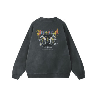 ORI FREDERIQO WASHED PRINT FLEECE CREWNECK SWEATSHIRT