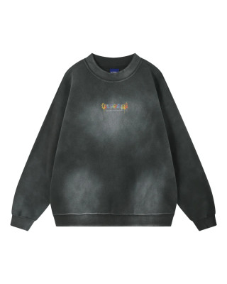 ORI FREDERIQO WASHED PRINT FLEECE CREWNECK SWEATSHIRT
