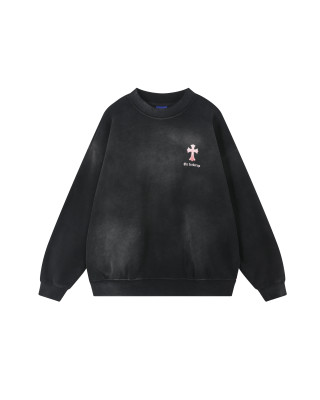 ORI FREDERIQO WASHED PRINT FLEECE CREWNECK SWEATSHIRT