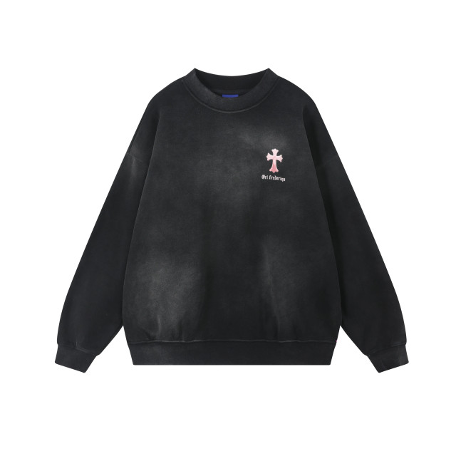 ORI FREDERIQO WASHED PRINT FLEECE CREWNECK SWEATSHIRT