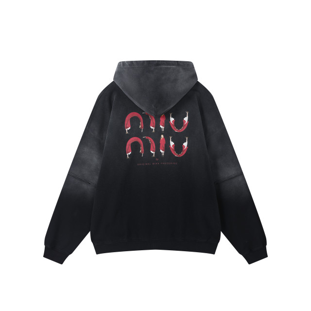  ORI FREDERIQO WASHED PRINT HOODIES