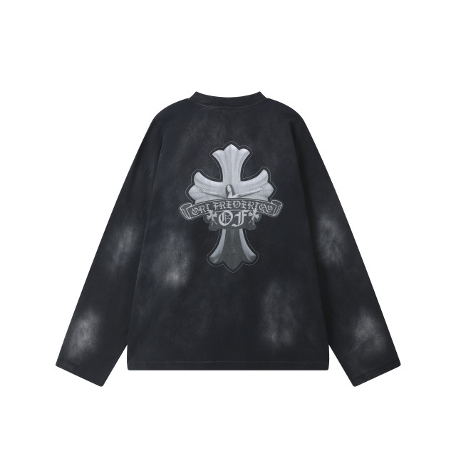 ORI FREDERIQO WASHED PRINT LONG-SLEEVE T-SHIRT