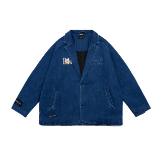 PHANTACI ATRACTIVE DENIM BLAZER DARK DENIM