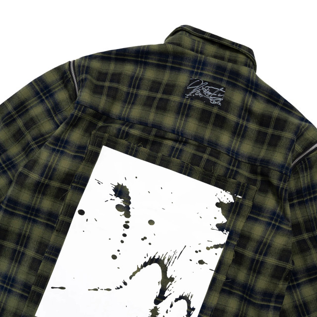 PHANTACI PHORTY GRUNGE PLAID SHIRT