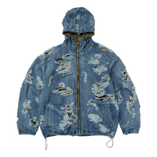 THUG CLUB HELL DENIM CAMO HOODED ZIP-UP