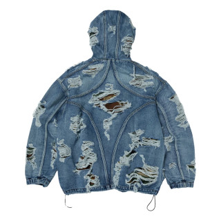THUG CLUB HELL DENIM CAMO HOODED ZIP-UP
